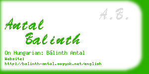 antal balinth business card