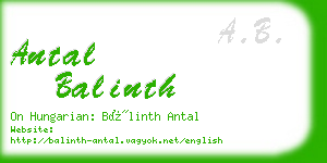 antal balinth business card